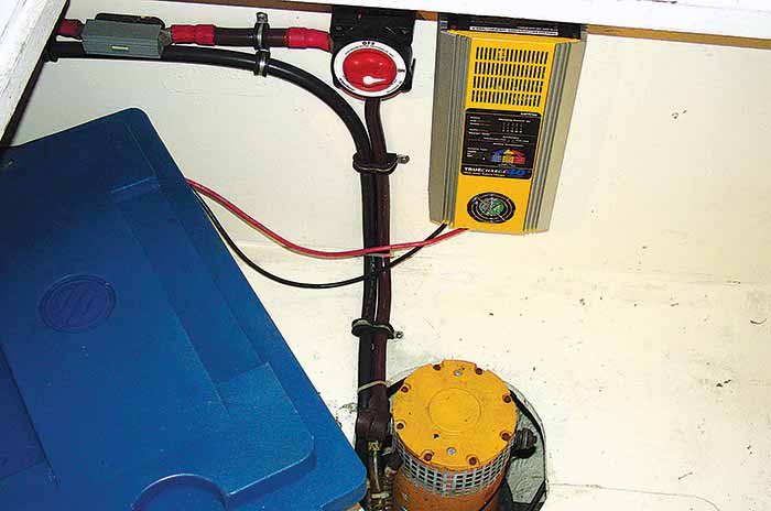 Decdicated thruster battery and charger installation
