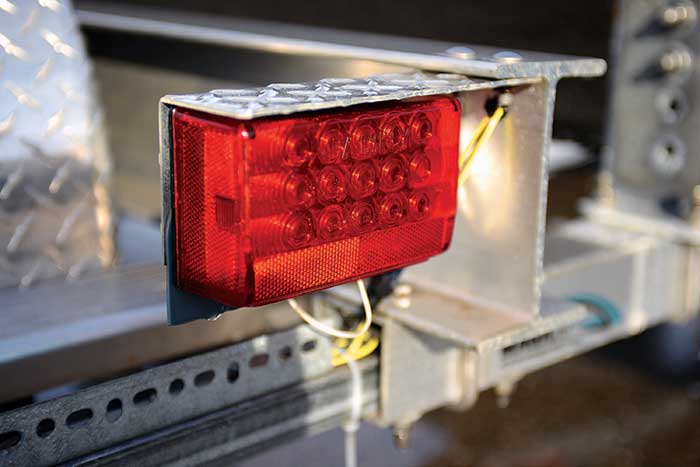 Closeup of trailer light