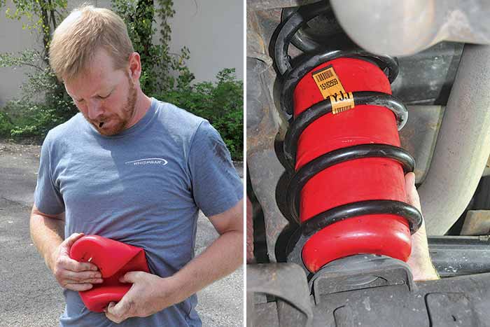 Folding rubber bladder