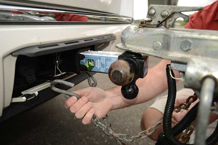 Safety chain on hitch