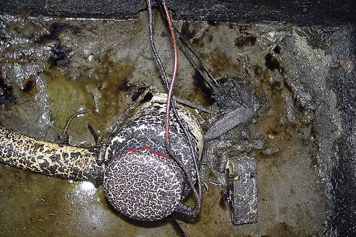Sludge clogged bilge pump