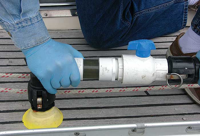 Pumping out at the holding tank