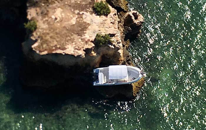 Powerboat run aground