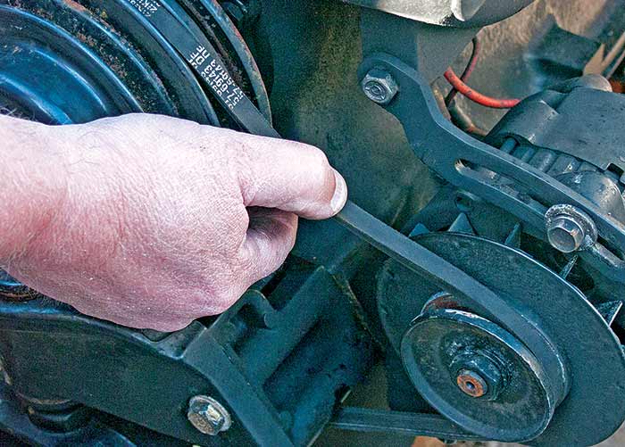 Alternator belt tightening step 1