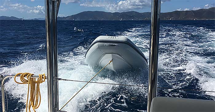 Towing a dinghy