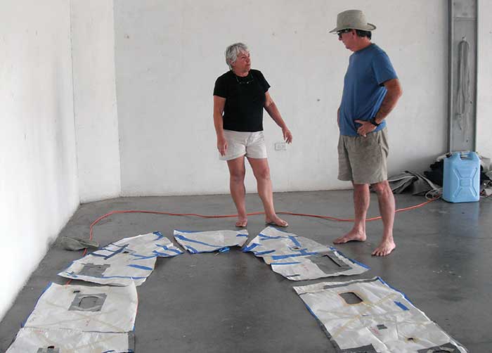 Lay the pattern on the fabric