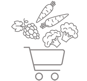 Shopping Cart With Produce Icon