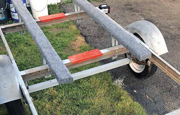 Old trailer bars closeup
