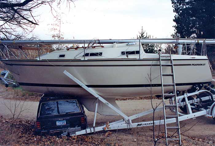 Sailboat on top of truck