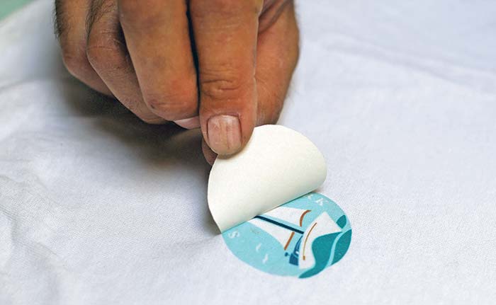 Peel back backing paper