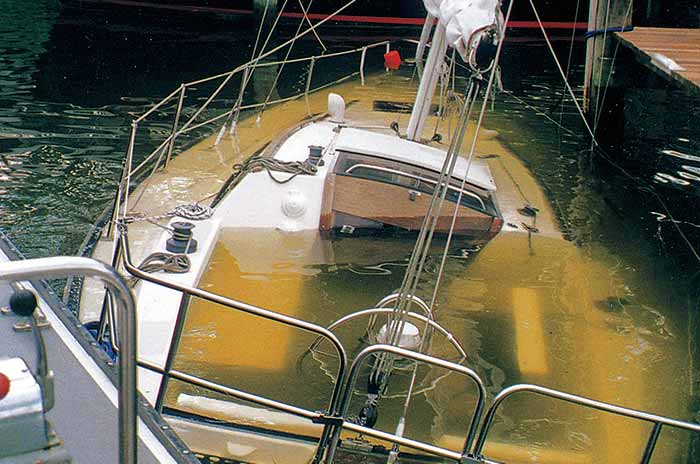 Sinking sailboat