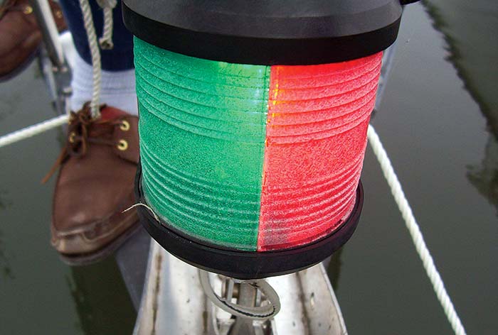 Old and UV-damaged combination bow light