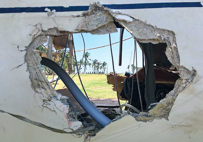 Dramatic hull breach