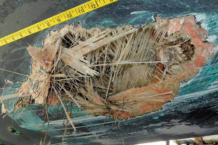 Extensive hull damage