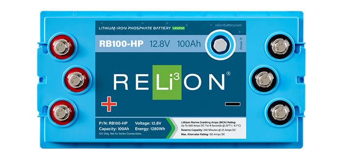 RELiON’s RB100-HP Lithium Starting and House Battery