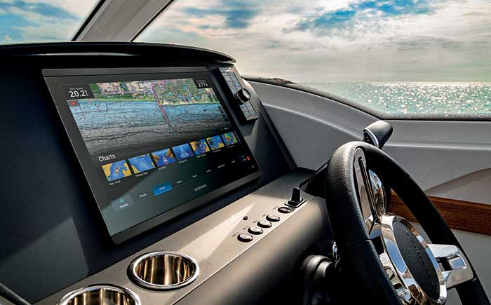 Garmin GPSMAP 8624 installed on boat helm