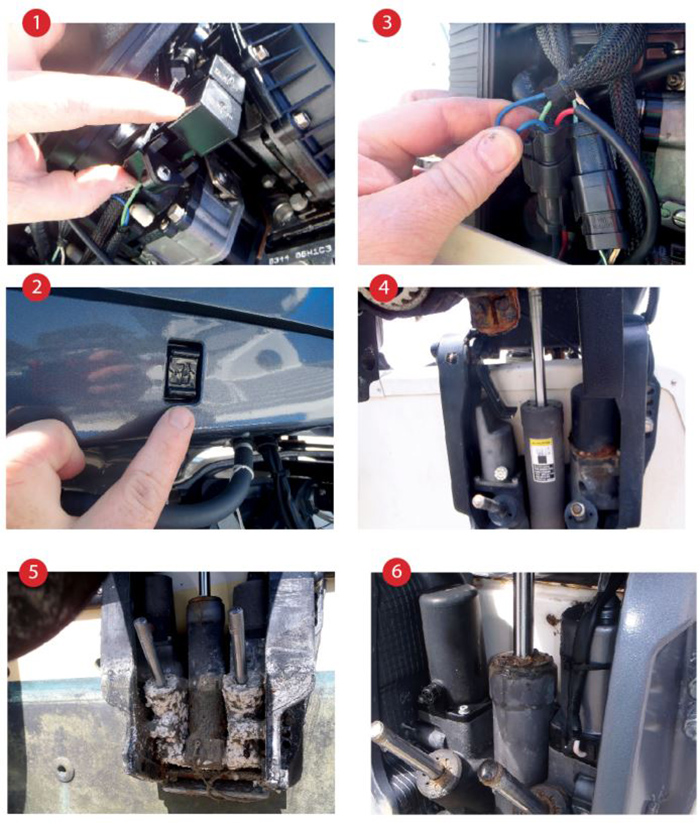 Six visual examples of how to troubleshoot tilt and trim systems