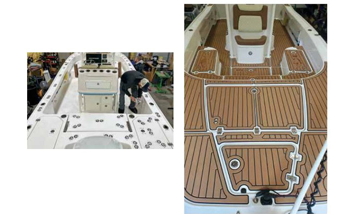 Before and after photos of a digitally templated, computer  cut, and professionally applied reFlex
