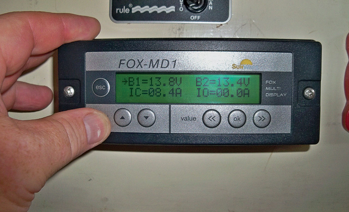 Mounted solar panel charge controller