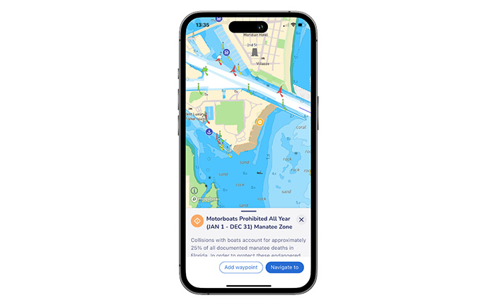 Mobile device displaying application in use