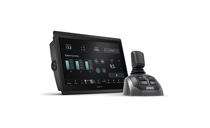 Black joystick and black monitor.